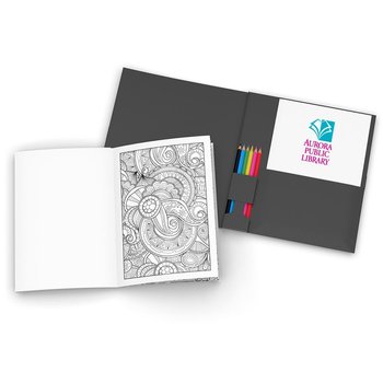 Stress Relief KolorKit Coloring Book - Full Color Personalization Available from Positive Promotions