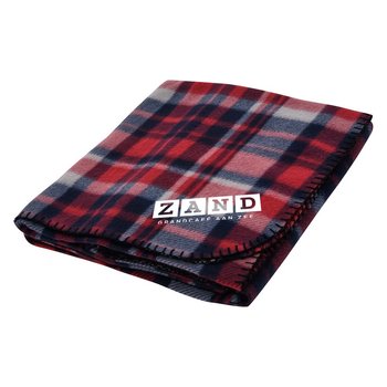 Fraser Plaid Fleece Blanket - Personalization Available from Positive Promotions