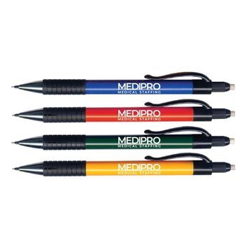 Auto Feed Rubber Gripp Mechanical Pencil and #2 hb Leads-Refillable-Personalization Available from Positive Promotions