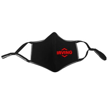 3-Ply Cotton Face Mask With Reflective Trim, Nose Bridge, and Adjustable Ear Loops - Personalization Available from Positive Promotions