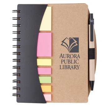 Broome Mini Journal with Pen, Flags and Sticky Notes-Personalization Available from Positive Promotions