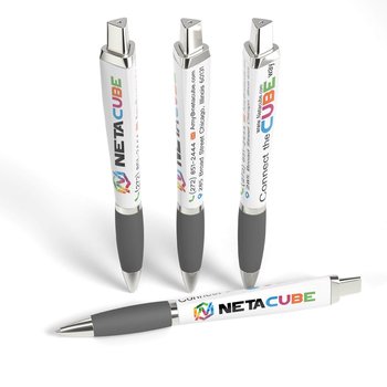 Satin Grip 3-Sided Retractable Pen - Full-Color Personalization Available from Positive Promotions