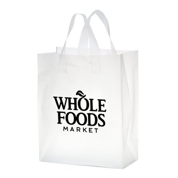 Clear Frosted Soft Loop Shopper Bag-Personalization Available from Positive Promotions