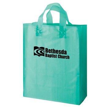 Color Frosted Soft Loop Shopper Bag-Personalization Available from Positive Promotions