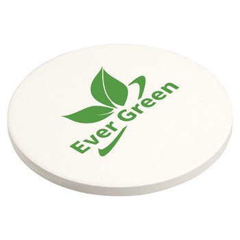 Dolomite Absorbent Coaster with Cork Base - One-Color Personalization Available from Positive Promotions