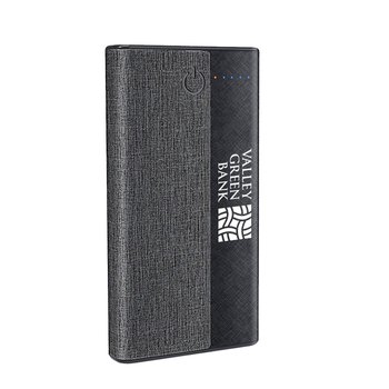 10,000 mAh Linen Cloth Encased Wireless Charging Powerbank from Positive Promotions