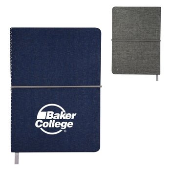 Heathered Linen Journal - Personalization Available from Positive Promotions