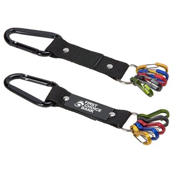 Aluminum Carabiner Strap with Color-Code Key Clips from Positive Promotions