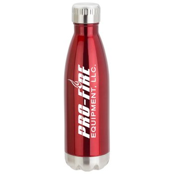 Curve Vacuum Insulated Stainless Steel Bottle - 17 oz - Personalization Available from Positive Promotions