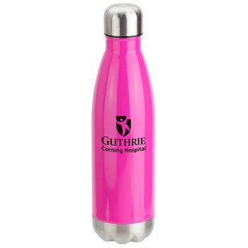 Curve Vacuum Insulated Stainless Steel Bottle -17 oz. - Personalization Available from Positive Promotions