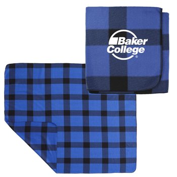 Buffalo Plaid Fleece Blanket - Personalization Available from Positive Promotions