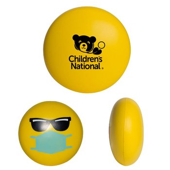 Cool PPE Emoji Stress Reliever- Personalization Available from Positive Promotions