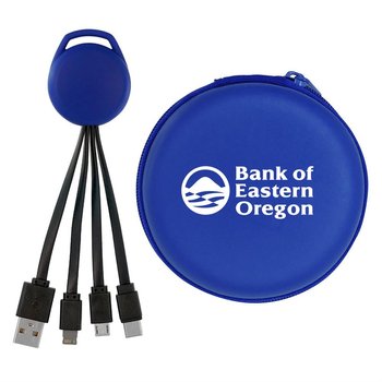 Round Vivid Cable Case - Personalization Available from Positive Promotions