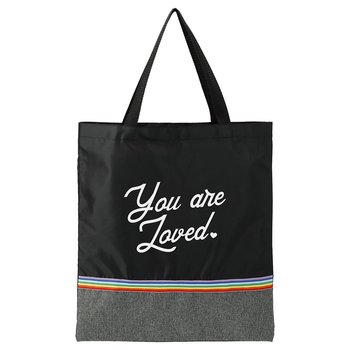 Rainbow RPET Convention Tote- Personalization Available from Positive Promotions