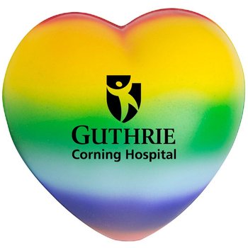 Rainbow Heart Stress Reliever- Personalization Available from Positive Promotions