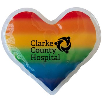 Rainbow Heart Gel Beads Hot/Cold Pack - One-Color Personalization Available from Positive Promotions