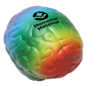 Rainbow Brain Stress Reliever- One-Color Personalization Available from Positive Promotions