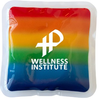 Rainbow Square Gel Beads Hot/Cold Pack - One-Color Personalization Available from Positive Promotions