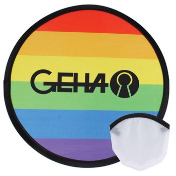 Rainbow Nylon Foldable Flyer - One-Color Personalization Available from Positive Promotions