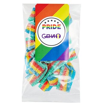 Rainbow Sour Belts Snack Pack - Personalization Available from Positive Promotions