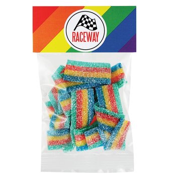 Rainbow Sour Belts (1-oz. Bag) - Personalization Available from Positive Promotions
