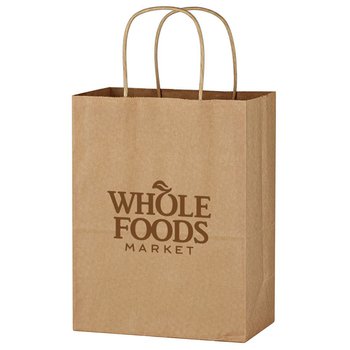 Small Kraft Paper Brown Shopping Bag - Personalization Available from Positive Promotions