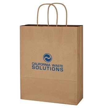 Large Kraft Paper Brown Shopping Bag - Personalization Available from Positive Promotions