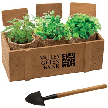 3-Planter Window Box Herb/Blossom Kit - Personalization Available from Positive Promotions