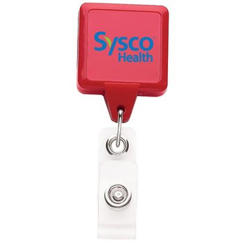 Square Badge Reel - Full Color Personalization Available from Positive Promotions