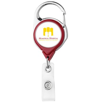 Carabiner Badge Reel with Belt Clip - Full Color Personalization Available from Positive Promotions