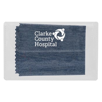 Heathered Cleaning Cloth in Case - Personalization Available from Positive Promotions