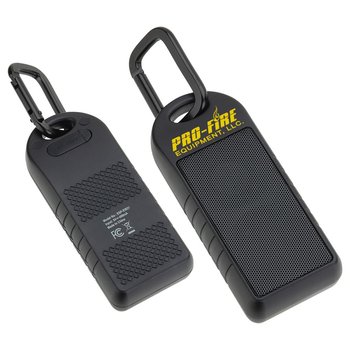 Water Resistant Speaker with Carabiner Clip - Personalization Available from Positive Promotions