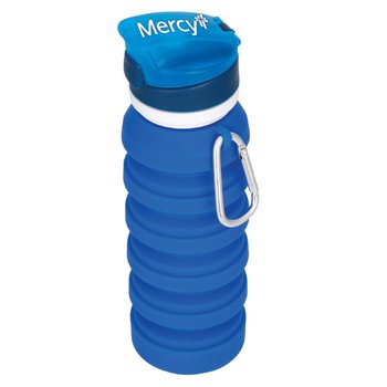 Tahoe Collapsible Silicone Water Bottle with Carabiner 16-Oz. - One-Color Personalization Available from Positive Promotions