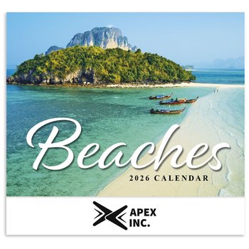 Beaches 2026 Appointment Calendar - One-Color Personalization Available from Positive Promotions