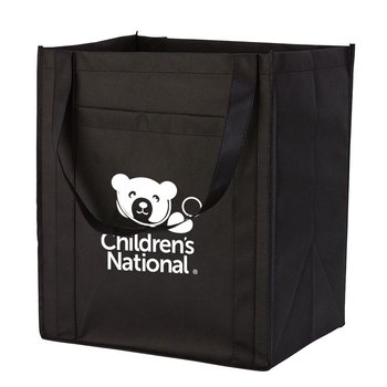 Two-Tone Non-Woven Grocery Tote With Front Pocket - Personalization Available from Positive Promotions