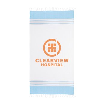 100% Turkish Cotton Mediterranean Beach Towel - Personalization Available from Positive Promotions