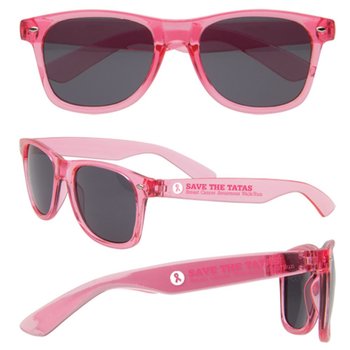 Breast Cancer Awareness Translucent Sunglasses Pink- Personalization Available from Positive Promotions