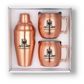 Cocktail Shaker & Mule Mug Gift Set - Personalization Available from Positive Promotions