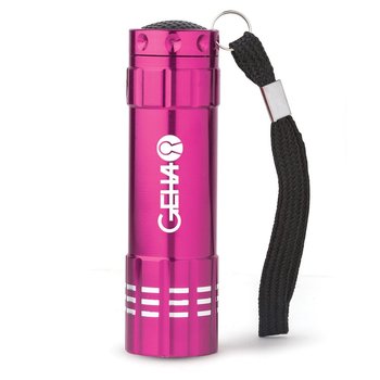 Pink Aluminum Flashlight - Personalization Available from Positive Promotions