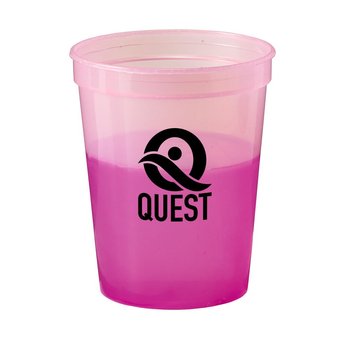 Pink Mood Stadium Cup 16 Oz - Personalization Available from Positive Promotions