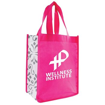 Pink Glamor Laminated Mini Tote Bag - Personalization Available from Positive Promotions