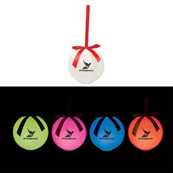 Led Ornament With Red Ribbon - Personalization Available from Positive Promotions
