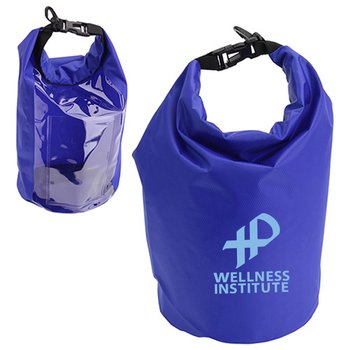 5-Liter Waterproof Gear Bag With Touch-Thru Pouch - Personalization Available from Positive Promotions