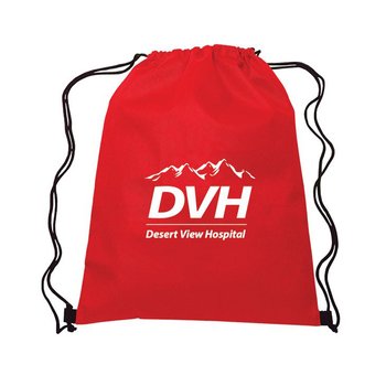Water-Resistant Drawstring Non-Woven Backpack - Personalization Available from Positive Promotions
