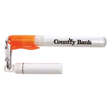 SPF 30 Sunscreen Spray With Carabiner and Clip Balm - Personalization Available from Positive Promotions