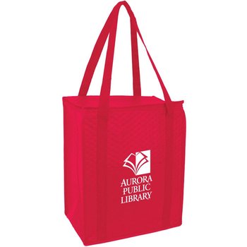 Glacier Jumbo Insulated Zipper Tote Bag - Personalization         Available from Positive Promotions