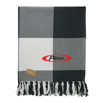 Field & Co. 100% Organic Cotton Check Throw Blanket - Personalization Available from Positive Promotions