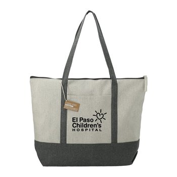 Recycled Cotton Zippered Tote - Personalization Available from Positive Promotions