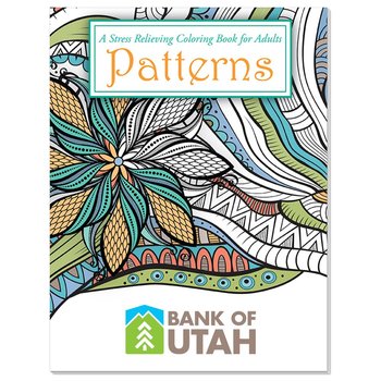 Adult Stress Relieving Coloring Books- Patterns - Personalization Available from Positive Promotions