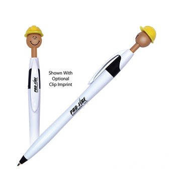 Hard Hat Smiley Pen - Medium Skin Tone - Personalization Available from Positive Promotions